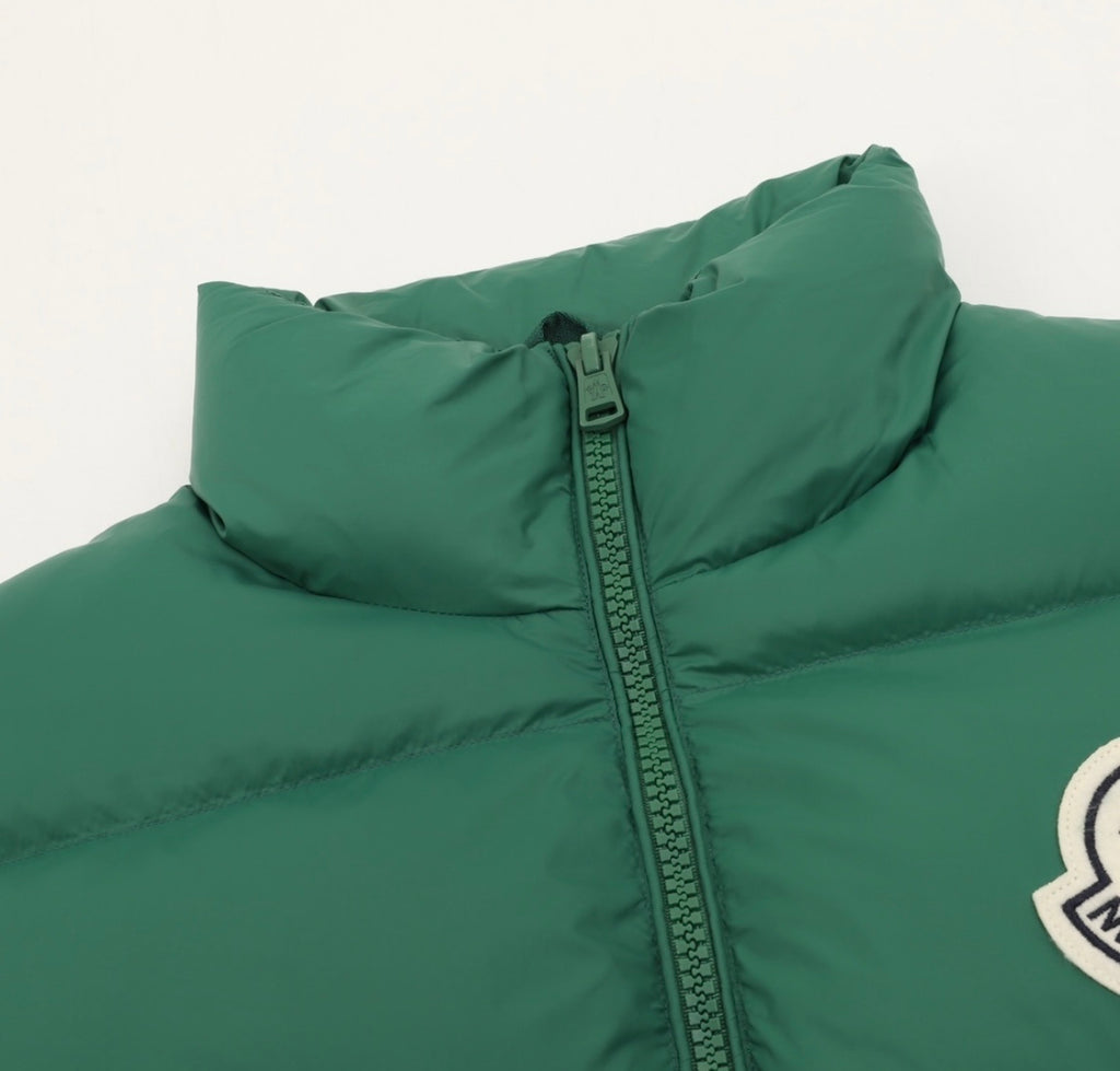 Alpine Quilted Short Down Jacket — Deep Green