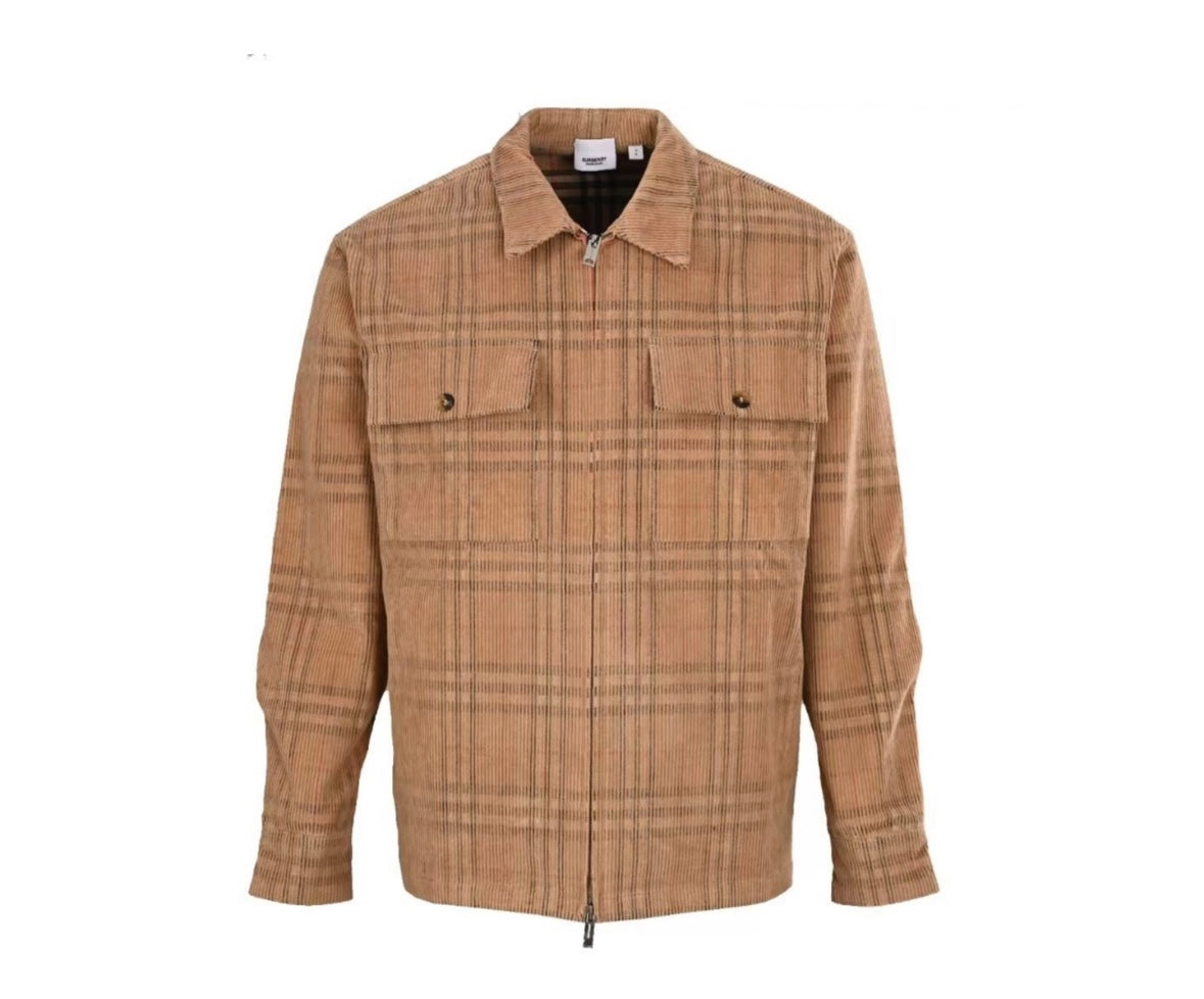 Archive Beige Check Corduroy Overshirt – Classic Heritage-Inspired Shirt Jacket